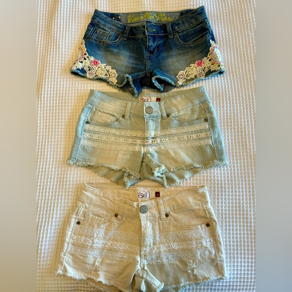 NWOT Vanilla Star and So Denim Shorts Set Size 1